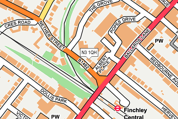 N3 1QH map - OS OpenMap – Local (Ordnance Survey) N3 1QH map - OS OpenMap – Local (Ordnance Survey)
