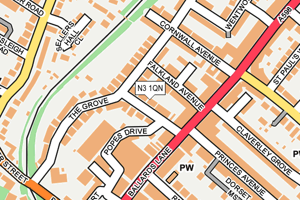 N3 1QN map - OS OpenMap – Local (Ordnance Survey) N3 1QN map - OS OpenMap – Local (Ordnance Survey)