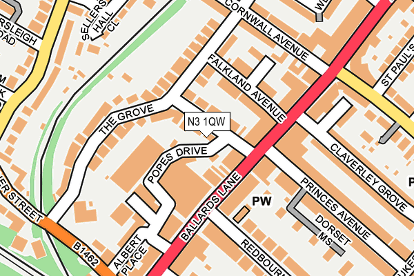 N3 1QW map - OS OpenMap – Local (Ordnance Survey) N3 1QW map - OS OpenMap – Local (Ordnance Survey)