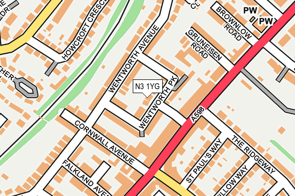 N3 1YG map - OS OpenMap – Local (Ordnance Survey) N3 1YG map - OS OpenMap – Local (Ordnance Survey)