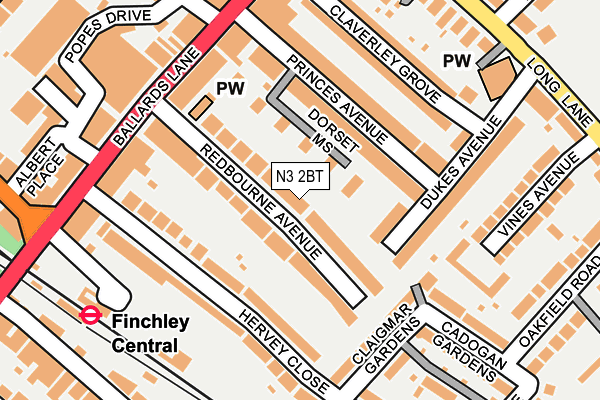 N3 2BT map - OS OpenMap – Local (Ordnance Survey) N3 2BT map - OS OpenMap – Local (Ordnance Survey)