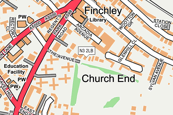 N3 2LB map - OS OpenMap – Local (Ordnance Survey)