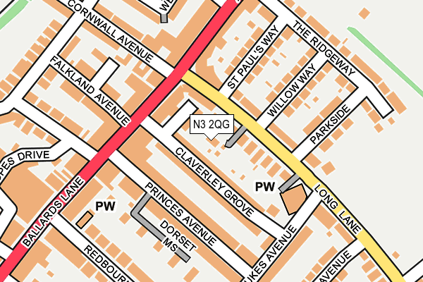 N3 2QG map - OS OpenMap – Local (Ordnance Survey) N3 2QG map - OS OpenMap – Local (Ordnance Survey)