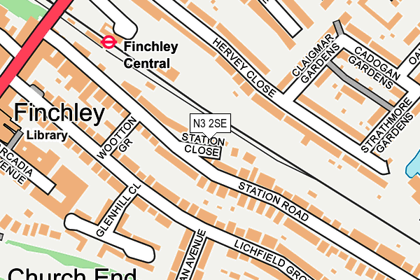 N3 2SE map - OS OpenMap – Local (Ordnance Survey)