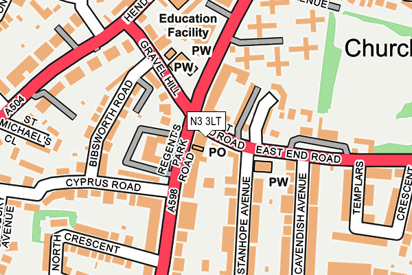 N3 3LT map - OS OpenMap – Local (Ordnance Survey) N3 3LT map - OS OpenMap – Local (Ordnance Survey)