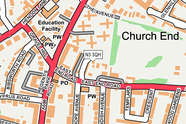 N3 3QH map - OS OpenMap – Local (Ordnance Survey) N3 3QH map - OS OpenMap – Local (Ordnance Survey)