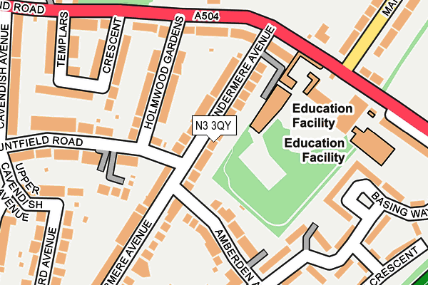 N3 3QY map - OS OpenMap – Local (Ordnance Survey) N3 3QY map - OS OpenMap – Local (Ordnance Survey)