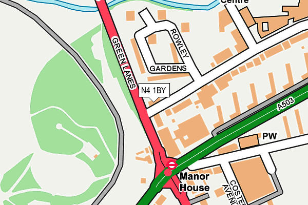 N4 1BY map - OS OpenMap – Local (Ordnance Survey)