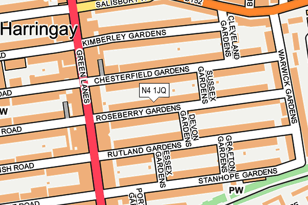 N4 1JQ map - OS OpenMap – Local (Ordnance Survey)