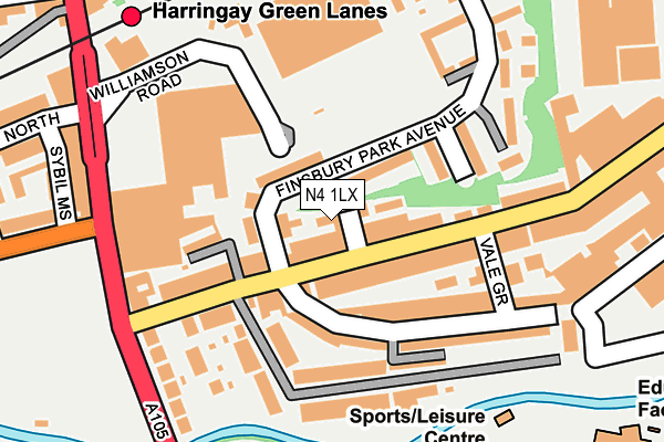 N4 1LX map - OS OpenMap – Local (Ordnance Survey)