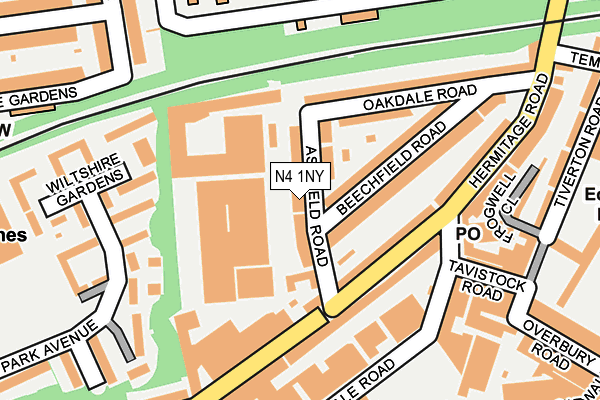 N4 1NY map - OS OpenMap – Local (Ordnance Survey) N4 1NY map - OS OpenMap – Local (Ordnance Survey)