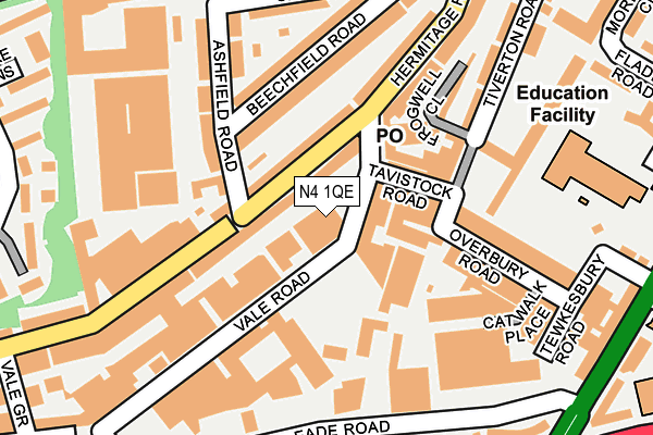 N4 1QE map - OS OpenMap – Local (Ordnance Survey) N4 1QE map - OS OpenMap – Local (Ordnance Survey)