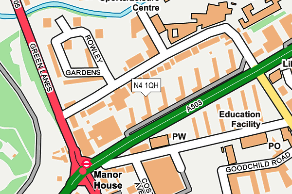 N4 1QH map - OS OpenMap – Local (Ordnance Survey)
