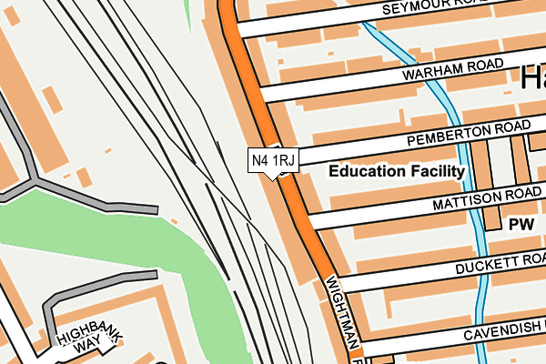 N4 1RJ map - OS OpenMap – Local (Ordnance Survey) N4 1RJ map - OS OpenMap – Local (Ordnance Survey)