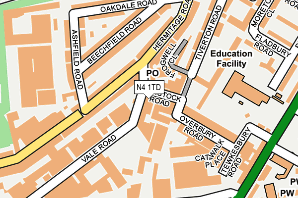 N4 1TD map - OS OpenMap – Local (Ordnance Survey) N4 1TD map - OS OpenMap – Local (Ordnance Survey)