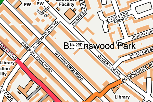 N4 2BD map - OS OpenMap – Local (Ordnance Survey) N4 2BD map - OS OpenMap – Local (Ordnance Survey)