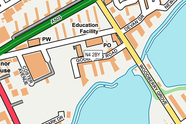 N4 2BY map - OS OpenMap – Local (Ordnance Survey) N4 2BY map - OS OpenMap – Local (Ordnance Survey)