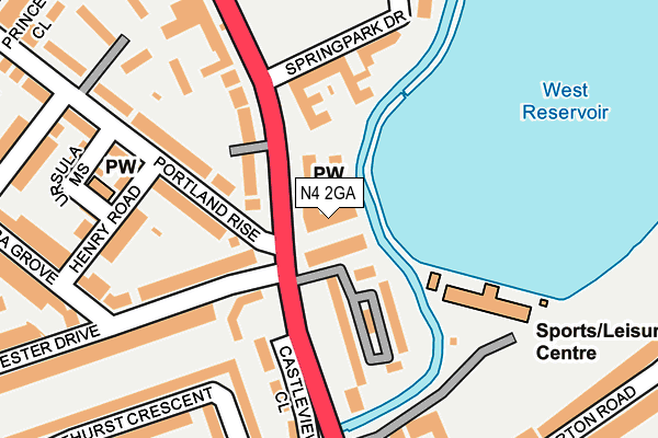 N4 2GA map - OS OpenMap – Local (Ordnance Survey) N4 2GA map - OS OpenMap – Local (Ordnance Survey)