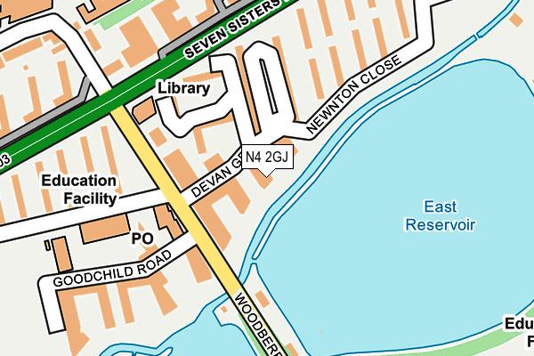 N4 2GJ map - OS OpenMap – Local (Ordnance Survey) N4 2GJ map - OS OpenMap – Local (Ordnance Survey)