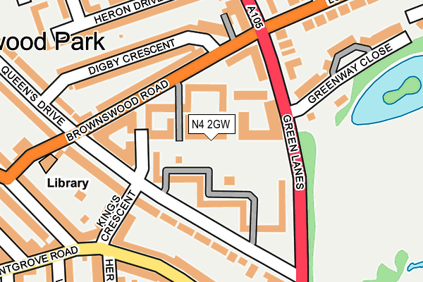 N4 2GW map - OS OpenMap – Local (Ordnance Survey) N4 2GW map - OS OpenMap – Local (Ordnance Survey)