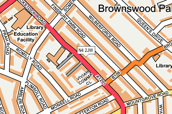 N4 2JW map - OS OpenMap – Local (Ordnance Survey)