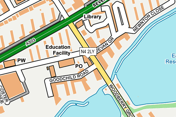 N4 2LY map - OS OpenMap – Local (Ordnance Survey) N4 2LY map - OS OpenMap – Local (Ordnance Survey)