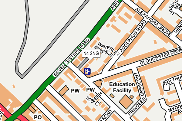 N4 2NG map - OS OpenMap – Local (Ordnance Survey)