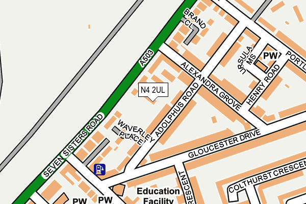 N4 2UL map - OS OpenMap – Local (Ordnance Survey)