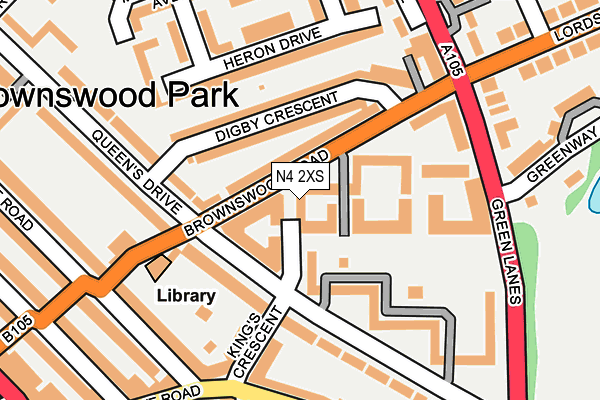N4 2XS map - OS OpenMap – Local (Ordnance Survey)