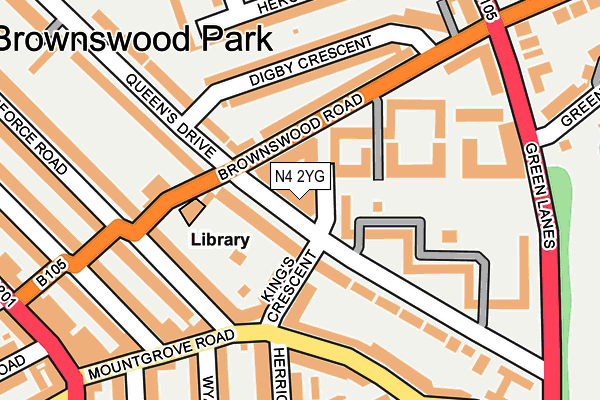 N4 2YG map - OS OpenMap – Local (Ordnance Survey) N4 2YG map - OS OpenMap – Local (Ordnance Survey)