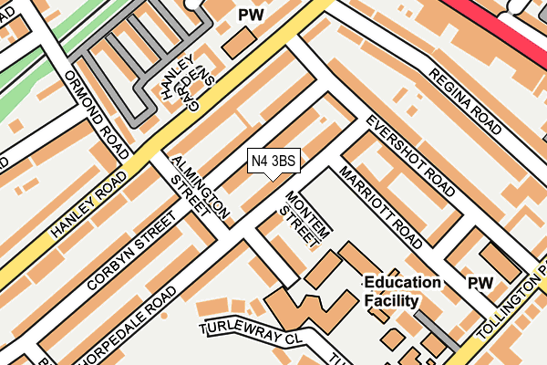 N4 3BS map - OS OpenMap – Local (Ordnance Survey)