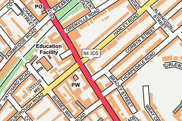 N4 3DS map - OS OpenMap – Local (Ordnance Survey) N4 3DS map - OS OpenMap – Local (Ordnance Survey)