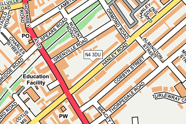 N4 3DU map - OS OpenMap – Local (Ordnance Survey) N4 3DU map - OS OpenMap – Local (Ordnance Survey)