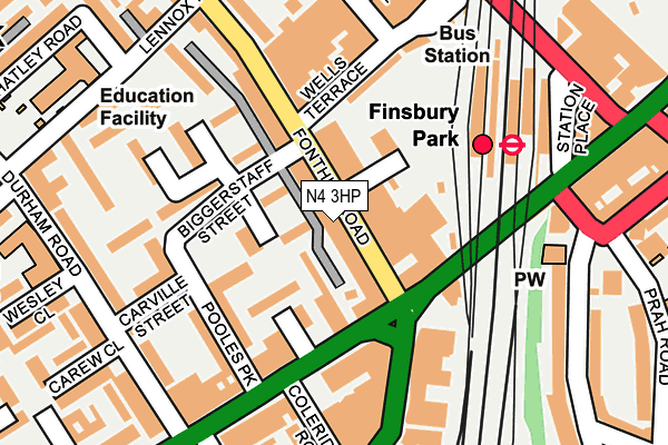 N4 3HP map - OS OpenMap – Local (Ordnance Survey)