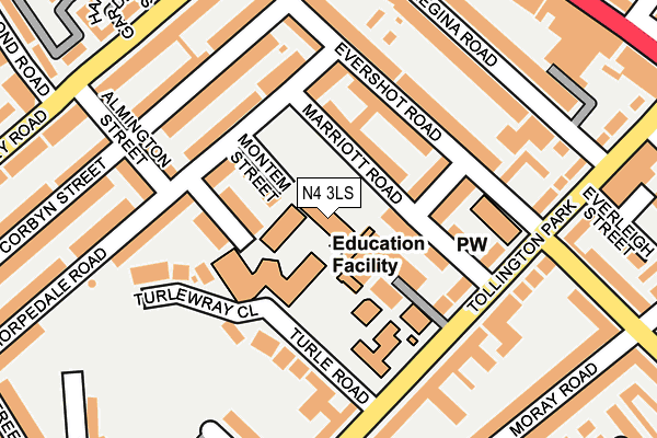 N4 3LS map - OS OpenMap – Local (Ordnance Survey)