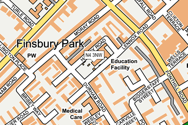 N4 3NW map - OS OpenMap – Local (Ordnance Survey) N4 3NW map - OS OpenMap – Local (Ordnance Survey)