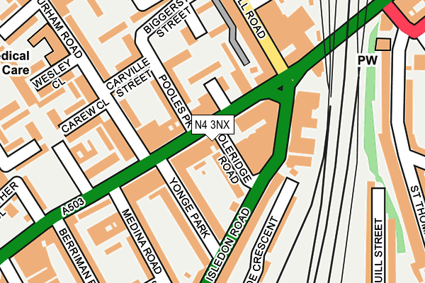 N4 3NX map - OS OpenMap – Local (Ordnance Survey) N4 3NX map - OS OpenMap – Local (Ordnance Survey)