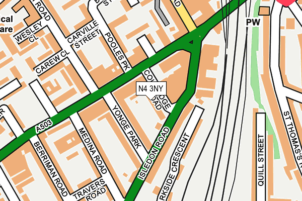 N4 3NY map - OS OpenMap – Local (Ordnance Survey)