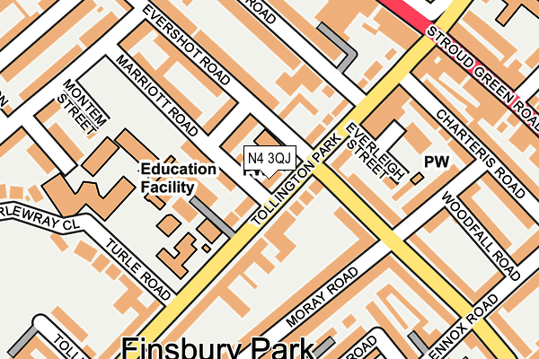 N4 3QJ map - OS OpenMap – Local (Ordnance Survey)