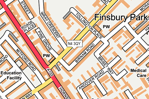 N4 3QY map - OS OpenMap – Local (Ordnance Survey) N4 3QY map - OS OpenMap – Local (Ordnance Survey)