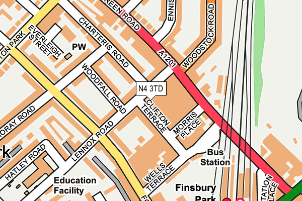 N4 3TD map - OS OpenMap – Local (Ordnance Survey) N4 3TD map - OS OpenMap – Local (Ordnance Survey)