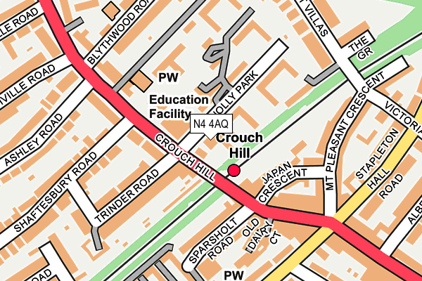 N4 4AQ map - OS OpenMap – Local (Ordnance Survey) N4 4AQ map - OS OpenMap – Local (Ordnance Survey)