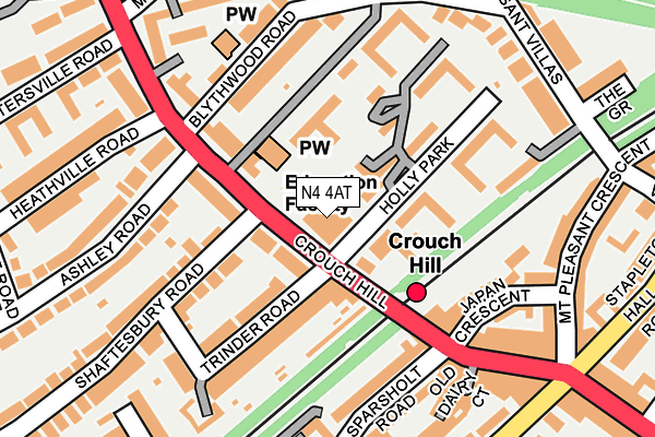 N4 4AT map - OS OpenMap – Local (Ordnance Survey) N4 4AT map - OS OpenMap – Local (Ordnance Survey)