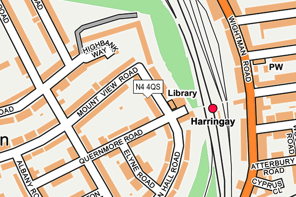 N4 4QS map - OS OpenMap – Local (Ordnance Survey)