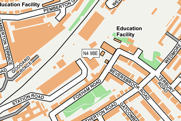 N4 9BE map - OS OpenMap – Local (Ordnance Survey) N4 9BE map - OS OpenMap – Local (Ordnance Survey)
