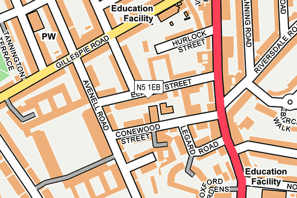 N5 1EB map - OS OpenMap – Local (Ordnance Survey) N5 1EB map - OS OpenMap – Local (Ordnance Survey)