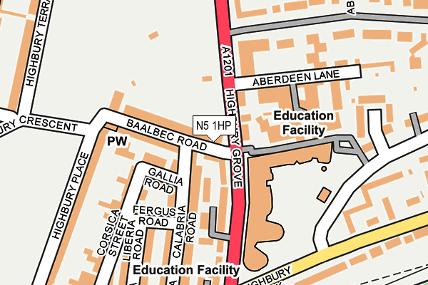 N5 1HP map - OS OpenMap – Local (Ordnance Survey)