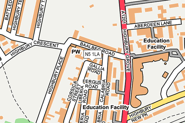 N5 1LA map - OS OpenMap – Local (Ordnance Survey)