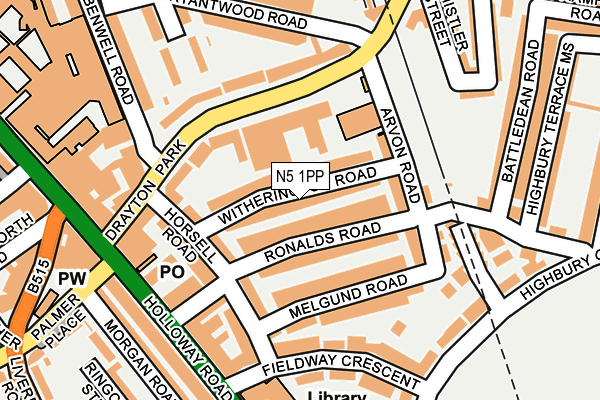 N5 1PP map - OS OpenMap – Local (Ordnance Survey) N5 1PP map - OS OpenMap – Local (Ordnance Survey)