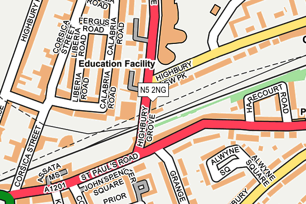 N5 2NG map - OS OpenMap – Local (Ordnance Survey)